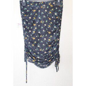 Wild Honey Black Floral Juniors Cinched Tube Top M NWT